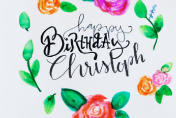 Handlettering "Happy Birthday Christoph"